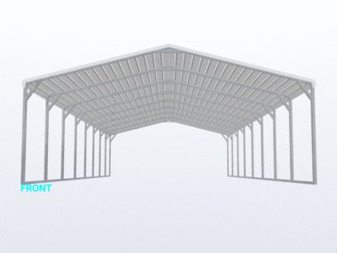 Keen's Buildings, 12x40x8 Carport, KBS-124008CP-REG