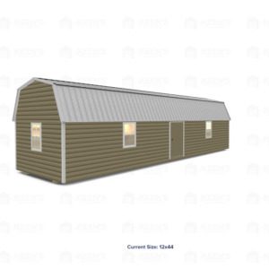 12x44 Lofted Shed Barn w/ Eve Side Door