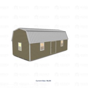 14x30 Lofted Shed Barn w/ Eve Side Door