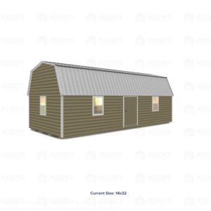 14x32 Lofted Shed Barn w/ Eve Side Door