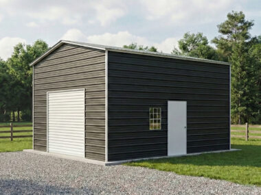Keen's Buildings, 16x20x12 Metal Garage, KBG-1G162012-1D1W