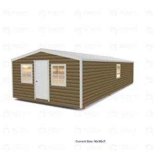 16x36 Shed w/ Gable Side Door