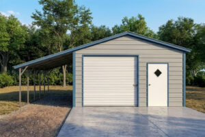 18x20 Metal Garage Shop with Lean-to