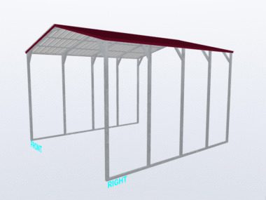Keen's Buildings, 18x20x12 Vertical Roof Carport, KBS-182012CP-VER