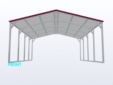 Keen's Buildings, 18x20x8 Vertical Roof Carport, KBS-182008CP-VER