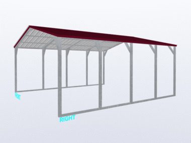 Keen's Buildings, 18x20x8 Vertical Roof Carport, KBS-182008CP-VER