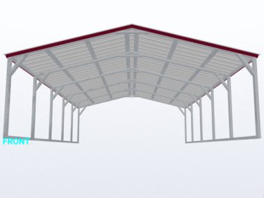 Keen's Buildings, 18x25x6 Vertical Roof Carport, KBS-182506CP-VER