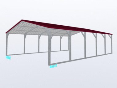 Keen's Buildings, 18x25x6 Vertical Roof Carport, KBS-182506CP-VER
