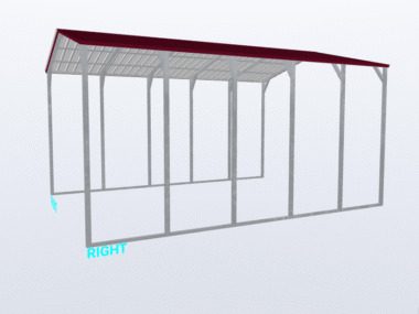 Keen's Buildings, 18x25x12 Vertical Roof Carport, KBS-182512CP-VER