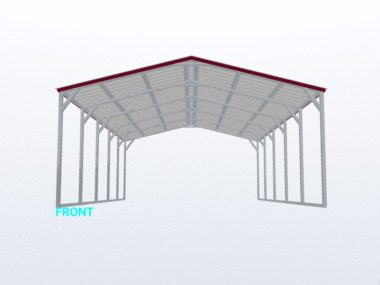 Keen's Buildings, 18x25x8 Vertical Roof Carport, KBS-182508CP-VER