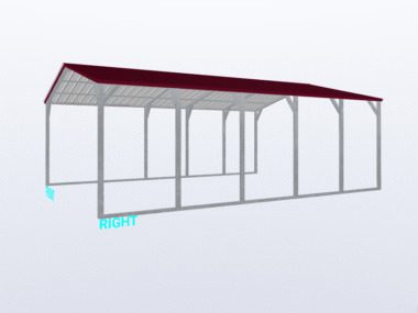 Keen's Buildings, 18x25x8 Vertical Roof Carport, KBS-182508CP-VER