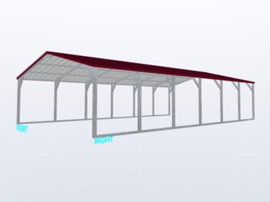 Keen's Buildings, 18x30x6 Vertical Roof Carport, KBS-183006CP-VER