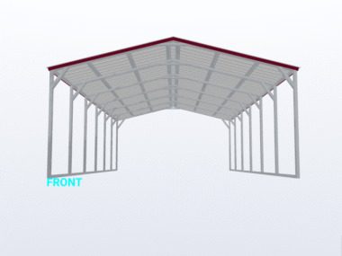 Keen's Buildings, 18x30x8 Vertical Roof Carport, KBS-183008CP-VER
