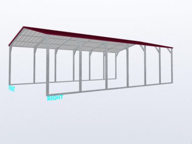 Keen's Buildings, 18x30x8 Vertical Roof Carport, KBS-183008CP-VER