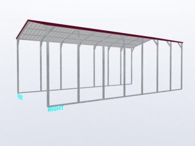 Keen's Buildings, 18x35x12 Vertical Roof Carport, KBS-183512CP-VER