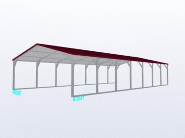 Keen's Buildings, 18x35x8 Vertical Roof Carport, KBS-183508CP-VER