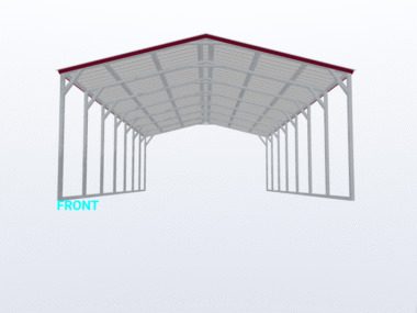 Keen's Buildings, 18x35x8 Vertical Roof Carport, KBS-183508CP-VER