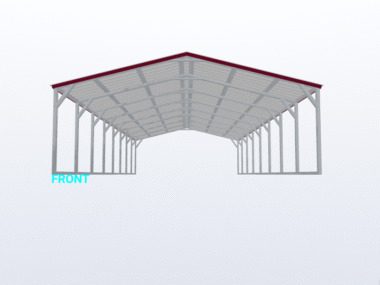 Keen's Buildings, 18x40x6 Vertical Roof Carport, KBS-184006CP-VER