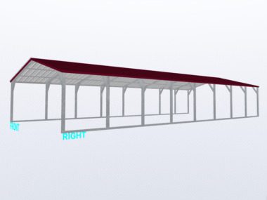 Keen's Buildings, 18x40x6 Vertical Roof Carport, KBS-184006CP-VER