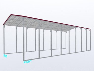 Keen's Buildings, 18x40x12 Vertical Roof Carport, KBS-184012CP-VER