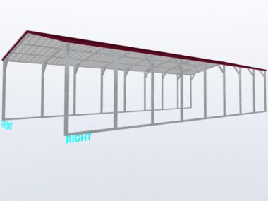 Keen's Buildings, 18x40x8 Vertical Roof Carport, KBS-184008CP-VER