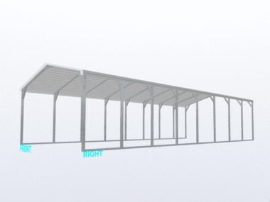 Keen's Buildings, 18x40x8 Carport, KBS-183508CP-REG-1