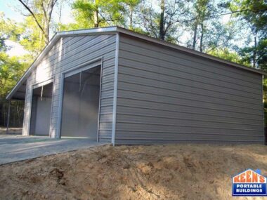 Keen's Buildings, 30x30x12 Metal Garage w/ Lean-to, KPB-303012211