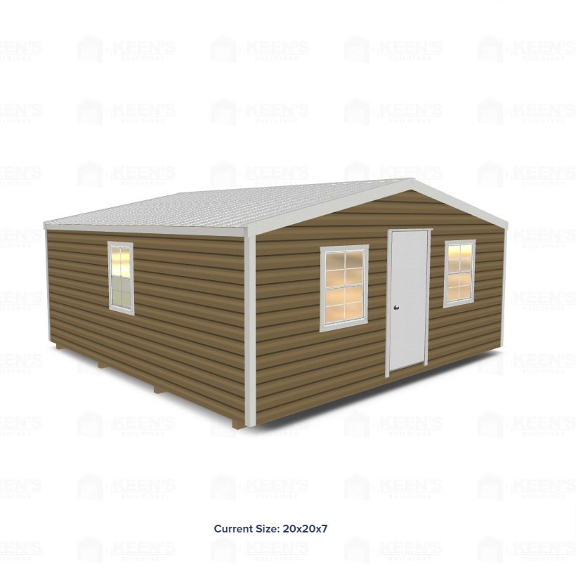 20X20 Shed W/ Gable Side Door 20X20 Shed With Gable Side Door Keen'S Buildings, 20X20 Shed W/ Gable Side Door, Kbs-202007Gsd-1D4W
