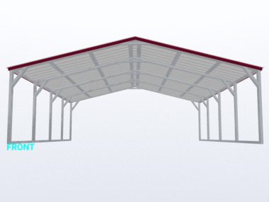 Keen's Buildings, 20x20x6 Vertical Roof Carport, KBS-202006CP-VER