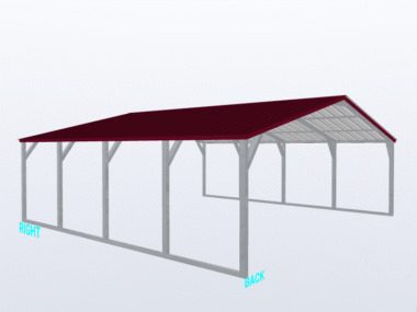 Keen's Buildings, 20x20x6 Vertical Roof Carport, KBS-202006CP-VER
