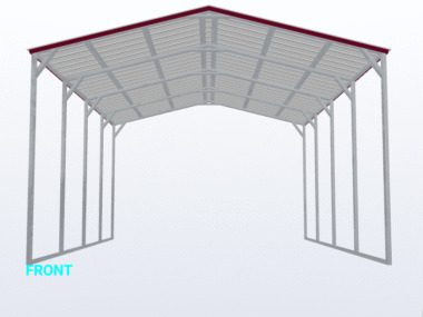 Keen's Buildings, 20x20x12 Vertical Roof Carport, KBS-202012CP-VER