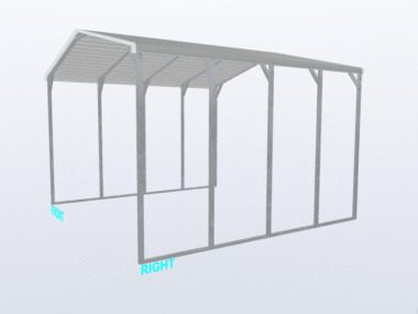 Keen's Buildings, 20x20x12 Carport, KBS-202012CP-REG