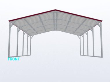 Keen's Buildings, 20x20x8 Vertical Roof Carport, KBS-202008CP-VER