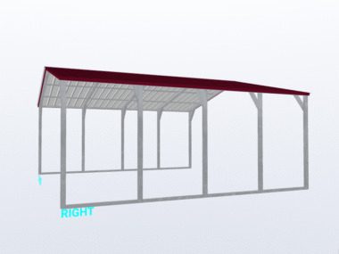 Keen's Buildings, 20x20x8 Vertical Roof Carport, KBS-202008CP-VER