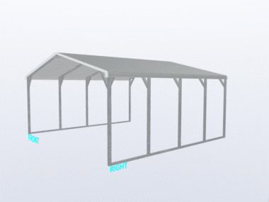 Keen's Buildings, 20x20x8 Carport, KBS-202008CP-REG
