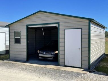 Keen's Buildings, The MiniTitan 20x20 Metal Garage/Workshop (1-Car Garage), KBG-1G202008-1D1W