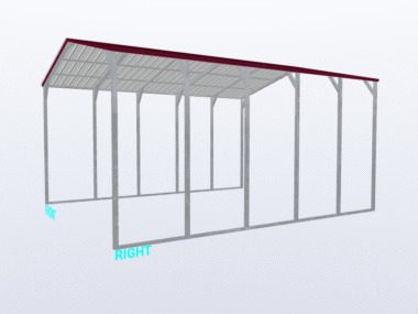 Keen's Buildings, 20x25x12 Vertical Roof Carport, KBS-202512CP-VER
