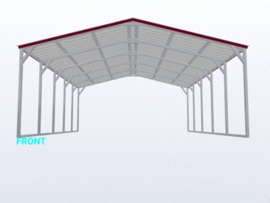 Keen's Buildings, 20x25x8 Vertical Roof Carport, KBS-202508CP-VER