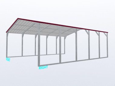 Keen's Buildings, 20x25x8 Vertical Roof Carport, KBS-202508CP-VER