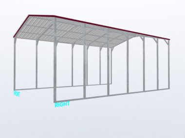 Keen's Buildings, 20x30x12 Vertical Roof Carport, KBS-203012CP-VER