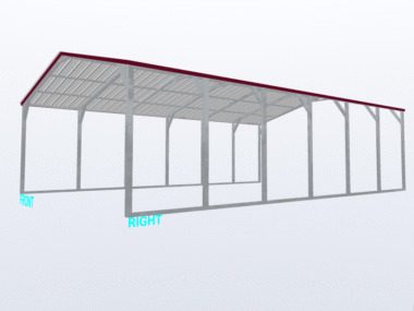 Keen's Buildings, 20x30x8 Vertical Roof Carport, KBS-203008CP-VER
