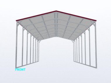 Keen's Buildings, 20x35x12 Vertical Roof Carport, KBS-203512CP-VER
