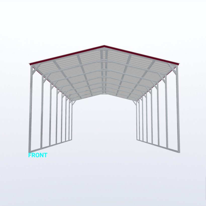 20X35X12 Vertical Roof Carport Keen'S Buildings, 20X35X12 Vertical Roof Carport, Kbs-203512Cp-Ver