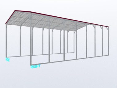 Keen's Buildings, 20x35x12 Vertical Roof Carport, KBS-203512CP-VER
