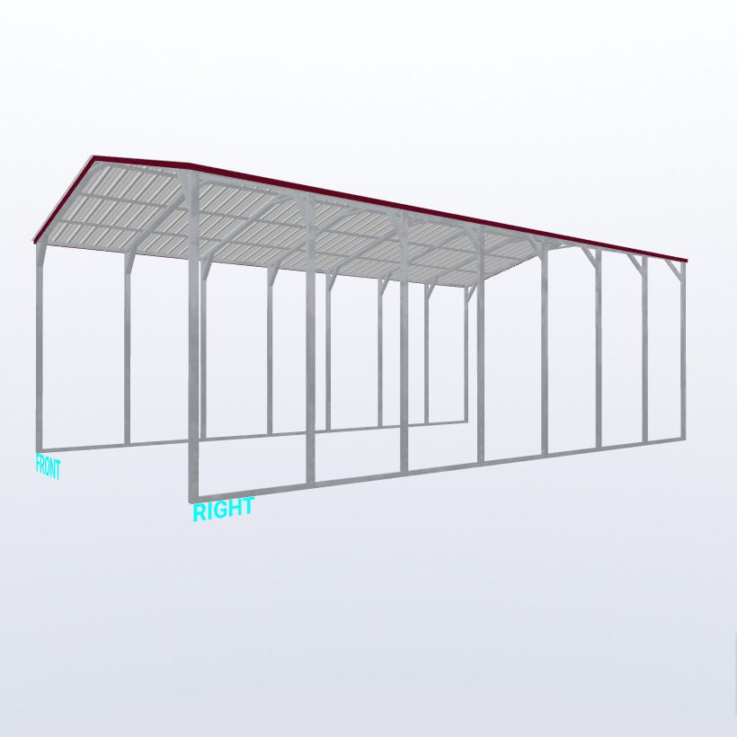 20X35X12 Vertical Roof Carport Keen'S Buildings, 20X35X12 Vertical Roof Carport, Kbs-203512Cp-Ver