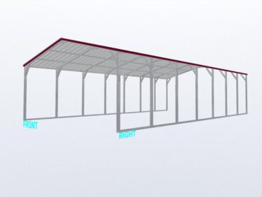 Keen's Buildings, 20x35x8 Vertical Roof Carport, KBS-203508CP-VER