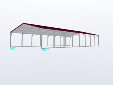 Keen's Buildings, 20x40x6 Vertical Roof Carport, KBS-204006CP-VER