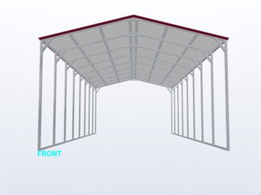 Keen's Buildings, 20x40x12 Vertical Roof Carport, KBS-204012CP-VER