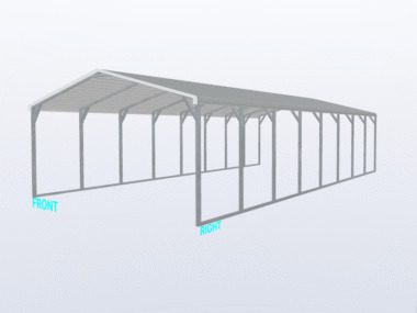Keen's Buildings, 20x40x8 Carport, KBS-204008CP-REG-1