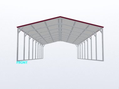 Keen's Buildings, 20x40x8 Vertical Roof Carport, KBS-204008CP-VER